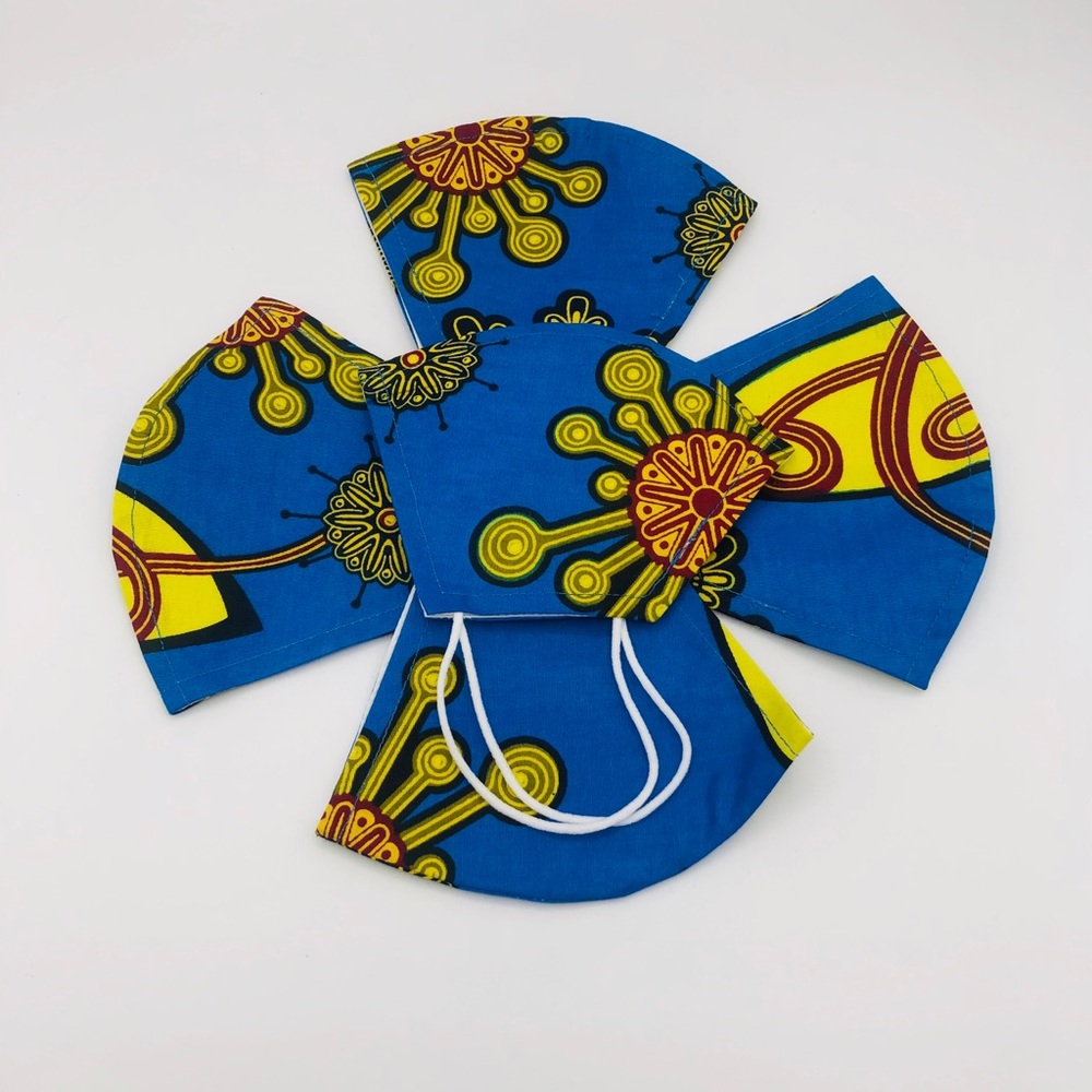 2 Ankara African Print Adult Cotton Face Mask.